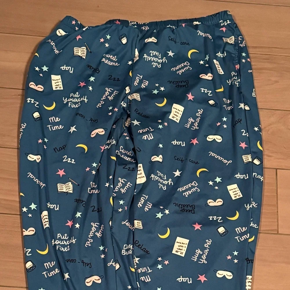 LARGE  Blue Pajamas with Fun Print